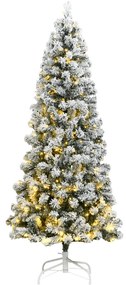 Umelý výklopný vianočný stromček 300 LED a snehové vločky 180cm 3210474