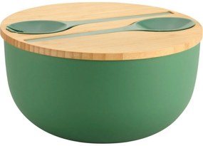 Kesper 58471 Salátová miska s príborom abambusovým vekom 24 cm, zelená