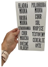 Súprava 12 ks štítkov - základné potraviny - SLIM Farba písma: Biela