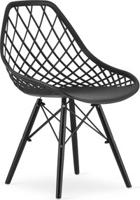 AKCIA Čierna stolička ROTEN s čiernymi nohami II. akosť