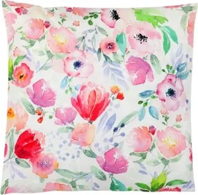 Dekoračný vankúš Akvarel kvety 45x45 cm, zamat%