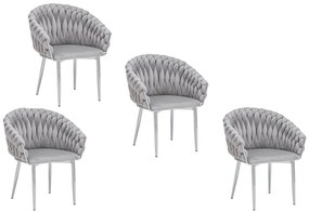 Sivé zamatové jedálenské stoličky LUX 4ks 83cm