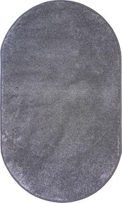 Vopi, Kusový koberec Laguna tmavo šedá ovál, 133x190 ovál, šedá, obývacia izba
