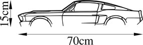 Nástenná kovová dekorácia Ford Mustang Shelby GT500 čierna