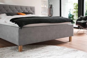 Čalúnená posteľ kartika s úložným priestorom 160 x 200 cm svetlo sivá MUZZA