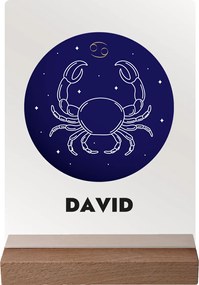 ČistéDrevo Vaše znamenie s menom na akrylovom skle - tmavý stojan Zvolte znamení zvěrokruhu: Rak