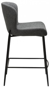 GLAM ČALÚNENÁ BAROVÁ STOLIČKA pebble grey/black