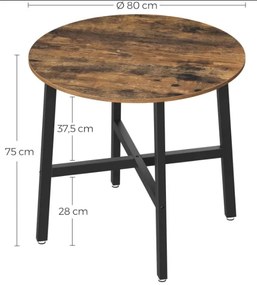 TRENDIE Stôl okrúhly v rustikálnom štýle 80 cm