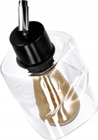 Sklenené tienidlo pre stropnú stolovú lampu, valcované štvorcové, priehľadné