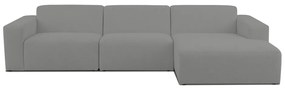 Sivá rohová pohovka z textílie buklé (pravý roh) Roxy – Scandic