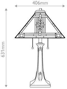 Quoizel QZ-NAVAJO-TL-VB - Stolná lampa Tiffany NAVAJO 2xE27/60W/230V