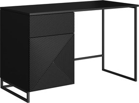 Písací stôl Asha 120 cm - čierny mat / čierne nohy