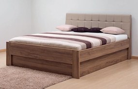 BMB DENERYS PARADISE - masívna dubová posteľ 90 x 200 cm, dub masív + čalúnené čelo