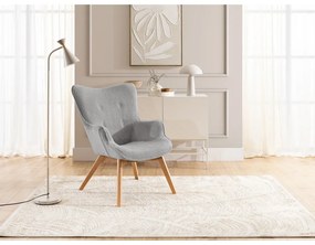 Sivé menčestrové kreslo Niko – Ropez