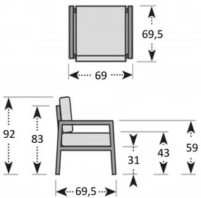 Doppler MORISS - záhradné hliníkové sedenie - Rozbalený tovar (N576)
