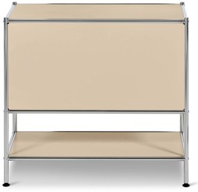 Kovová odkladacia skrinka »CN3« s výklopnými dvierkami, béžová