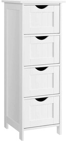 Kúpeľňová skrinka so 4 zásuvkami, biela