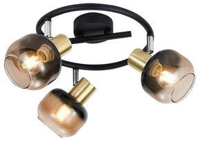 Prezent 27515 - Bodové svietidlo PEGAS 3xE14/40W/230V čierna/dymová