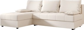 Rozkladacia obojstranná sedacia súprava do L VENORIA SLIM 200x143 cm, krémová + 2 vankúšiky ZDARMA