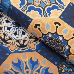 Biante Bavlnený štvorcový obrus Sandra SA-448 Modro-oranžové marocké dlaždice 80x80 cm