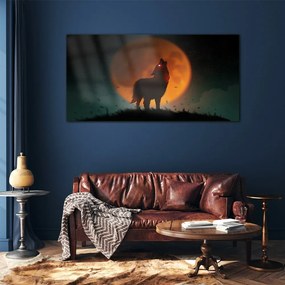 Skleneny obraz Zvieracie vlk mesiac nebo