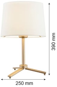 Argon 8318 - Stolná lampa CAVALINO 1xE27/15W/230V 39 cm krémová/zlatá