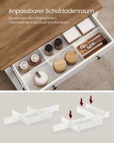 Kuchynská skrinka VASAGLE so zásuvkami a dvierkami BBK341W01