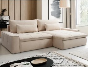 Rohová sedačka Athos, krémová látka%
