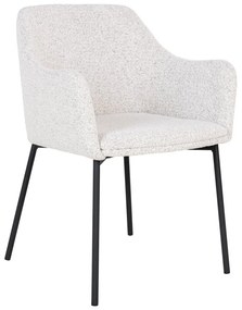 Biele čalúnené jedálenské kreslo s podrúčkami Melilla – House Nordic