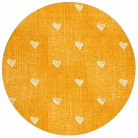 Koberec HEARTS kruh Jeans - pomaranč