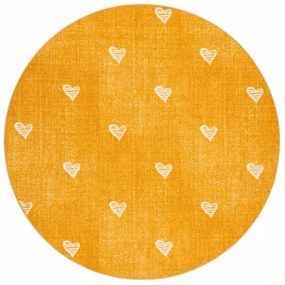 Koberec HEARTS kruh Jeans - pomaranč