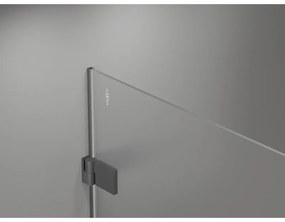 Mexen Lunar-B pravostranný výklopný sprchový kút 70 x 70 cm, číre sklo, grafitová, 832-070-070-95-00-P