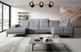 Rohová sedačka v tvare U Nicolette (svetlosivá) (p)