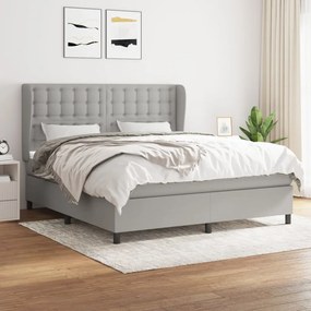 Boxspring posteľ s matracom bledosivá 180x200 cm látka 3128301