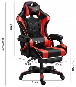 JAKS Herná stolička čierno biela eko koža FG02