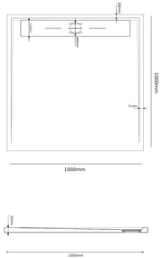 Erga Almac, SMC sprchová vanička 100 x 100 x 3 cm, biela, ERG-GMA-AL-100100
