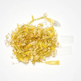 DECOLED Svetelná reťaz LED s kryštálmi, 8 m, zlatý kábel, Eco Fix, Flash