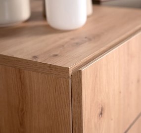 Široká TV skrinka Nola, dub artisan/čierna