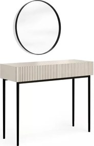 Toaletný stolík Nicole so zrkadlom 60 cm - kašmírová / čierna