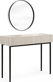 Toaletný stolík Nicole so zrkadlom 60 cm - kašmírová / čierna