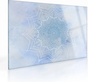 Sklenený obraz - Zimná mandala (70x50 cm)
