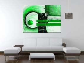 Gario Ručne maľovaný obraz Zelené tvary Rozmery: 100 x 70 cm