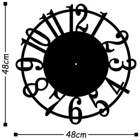 Dekoratívne nástenné hodiny Molor 48 cm čierne