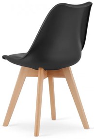 Set dvoch jedálenských stoličiek MARK - čierne (hnedé nohy) 2ks