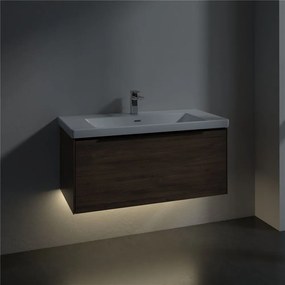 VILLEROY &amp; BOCH Subway 3.0 závesná skrinka pod umývadlo, 1 zásuvka, s LED osvetlením, 973 x 478 x 429 mm, Arizona Oak, C569L1VH