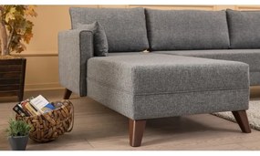 Rohová sedacia súprava v tvare L KORFU sivá ľavá