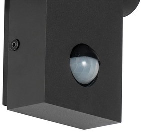 Vonkajšia nástenná lampa antracit vrátane LED IP54 s pohybovým senzorom - Zane