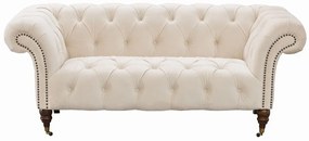 Pohovka Chesterfield Glamour Velvet Cream pre 2 osoby