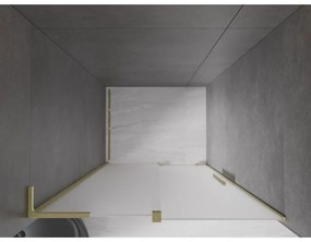 Mexen Velar L, posuvné sprchové dvere do otvoru 100 cm, 8mm sklo námraza, zlatá matná, 871-100-003-31-55