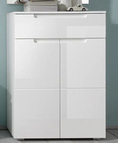 Komoda/botník Spice, lesklá biela